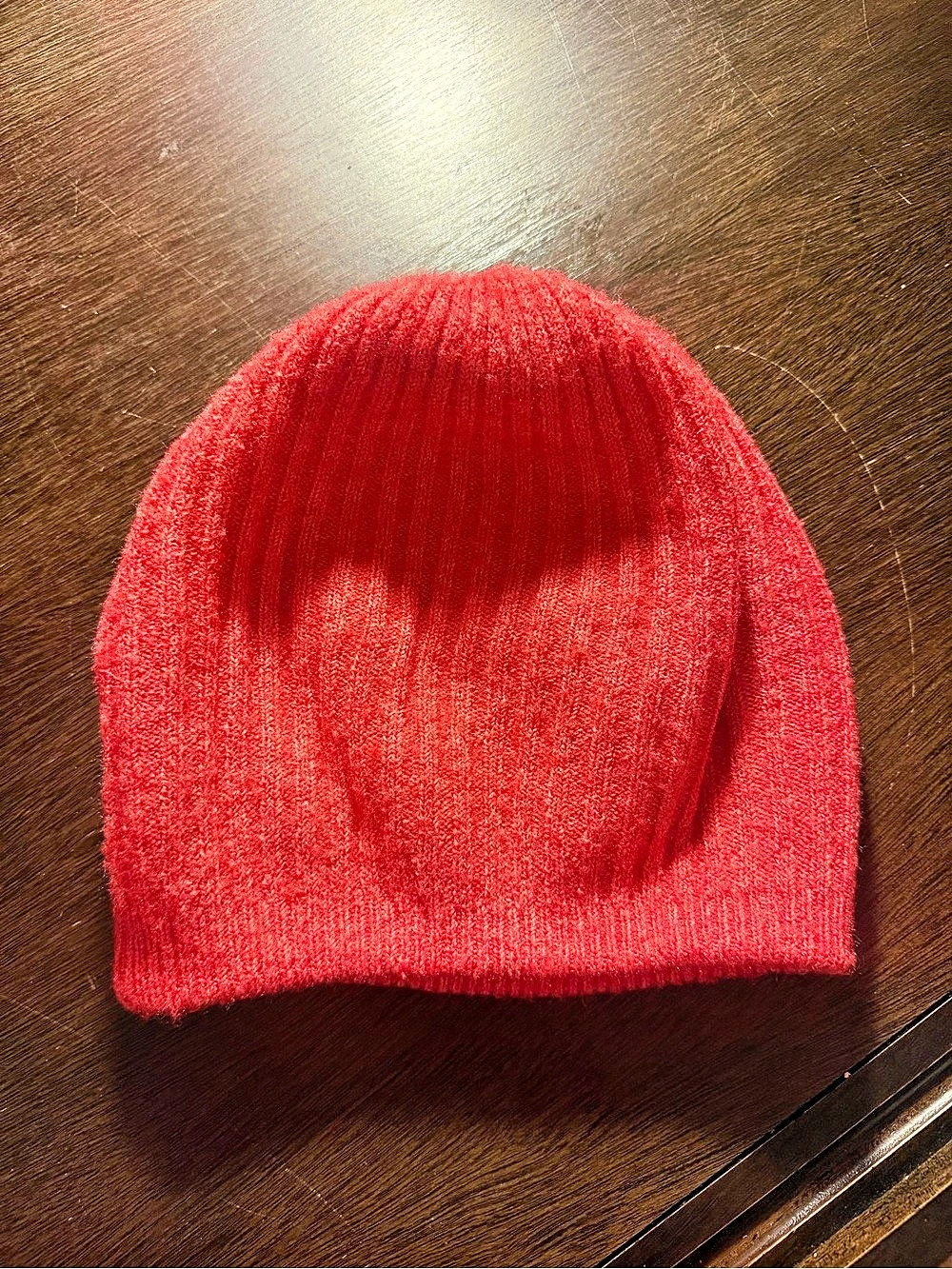 Maeve by Anthropologie Red Ribbed Knit Beanie Like New